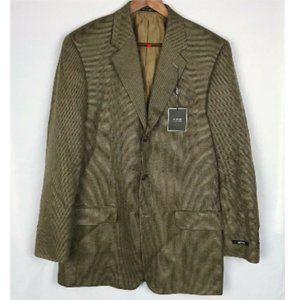 Brown Silk Wool Sports Coat Blazer Size 40Long